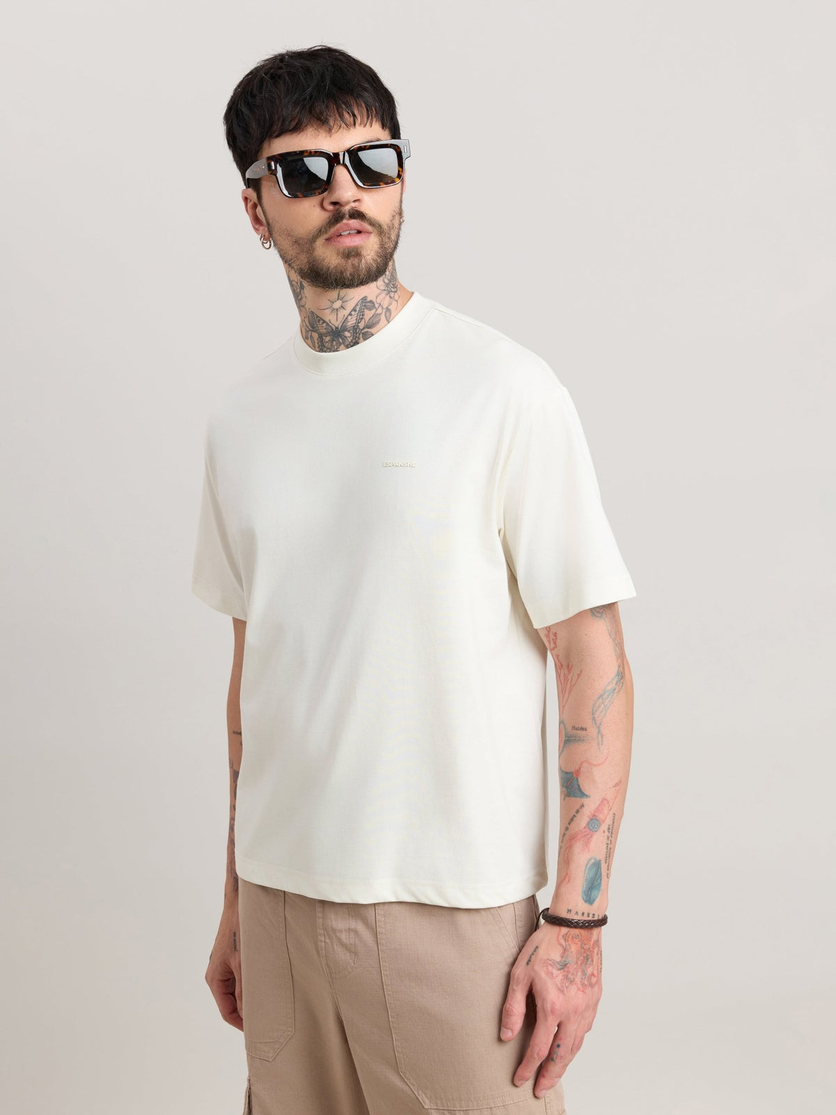 Nora - Loose Fit T-Shirt - Off White - Espanshe