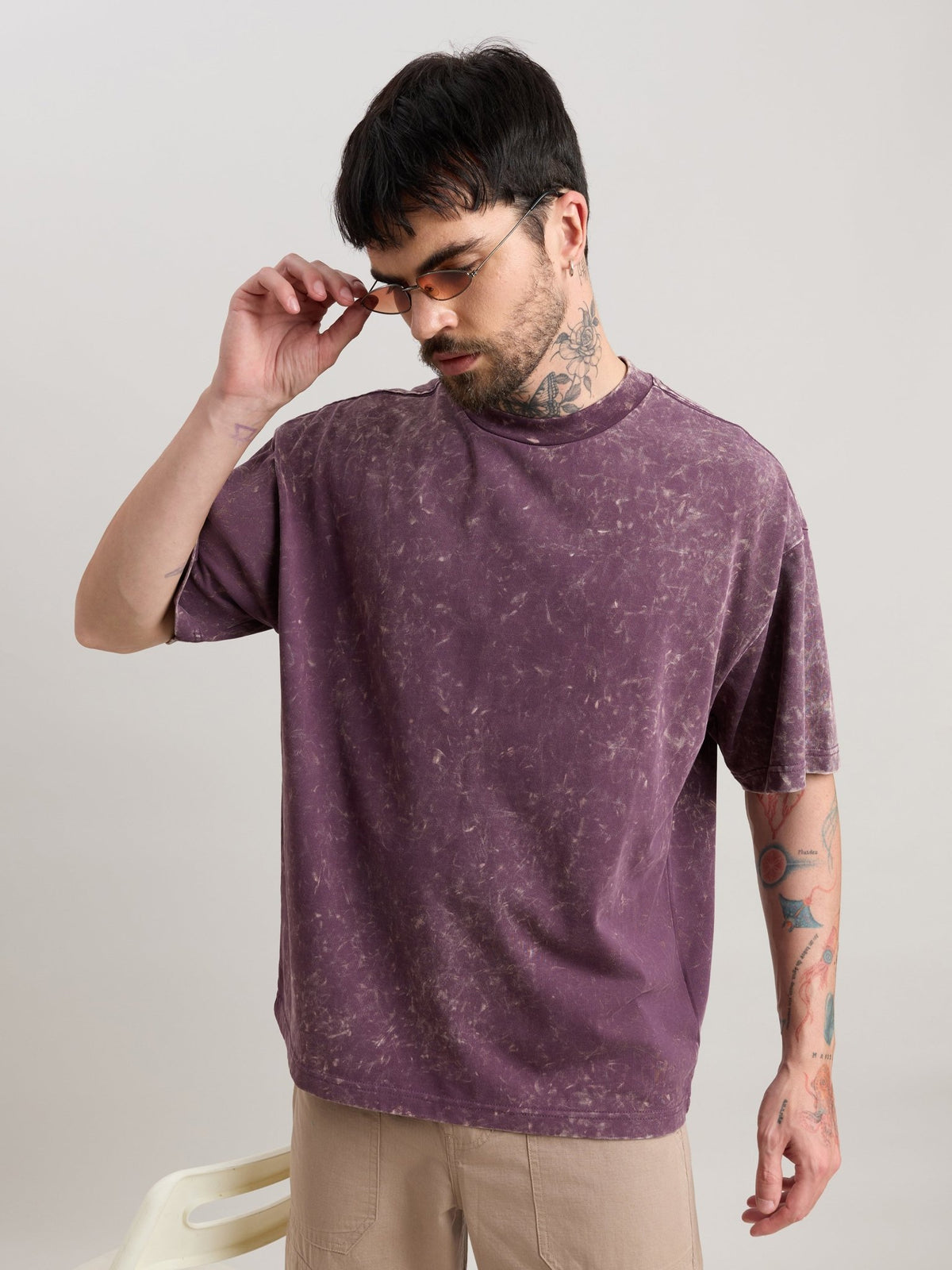 Kellington - Fade Midnight Plum Baggy T-Shirt - Espanshe
