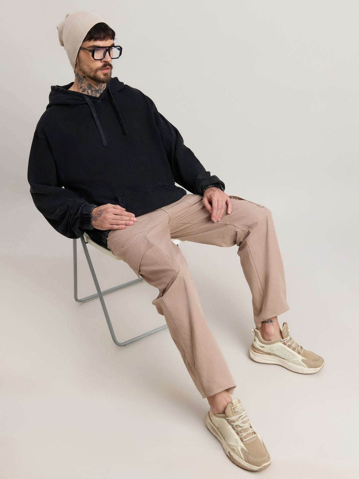 Solvyn - Relaxed Fit Hoodies - Faded Black - Espanshe