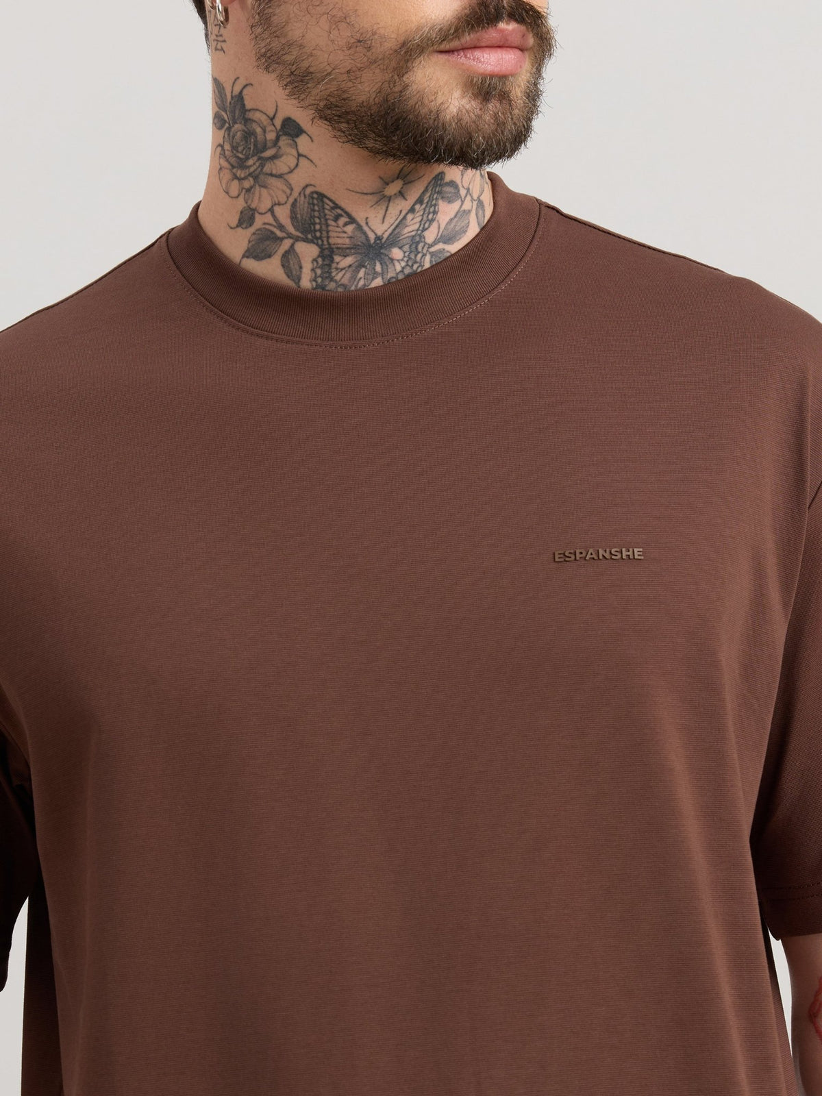 Nora - Loose Fit T-Shirt - Pincone Brown - Espanshe