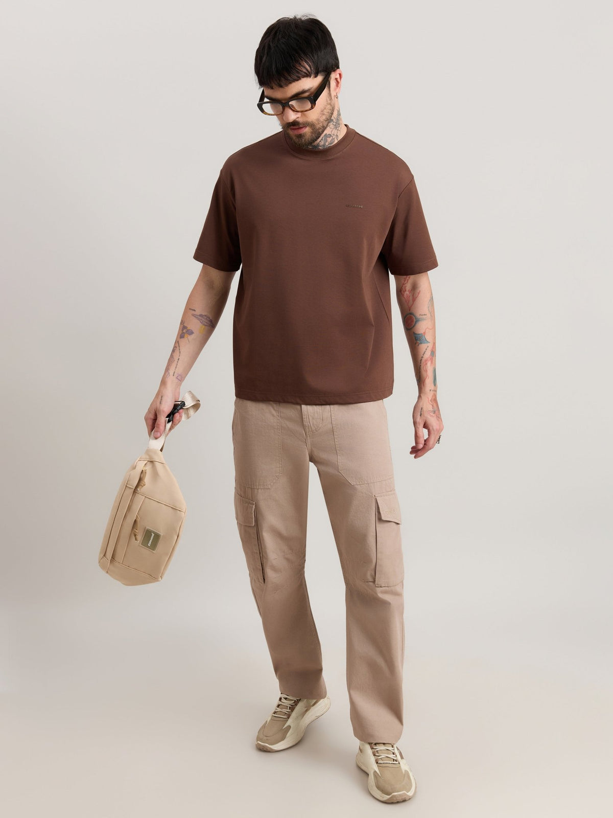 Nora - Loose Fit T-Shirt - Pincone Brown - Espanshe