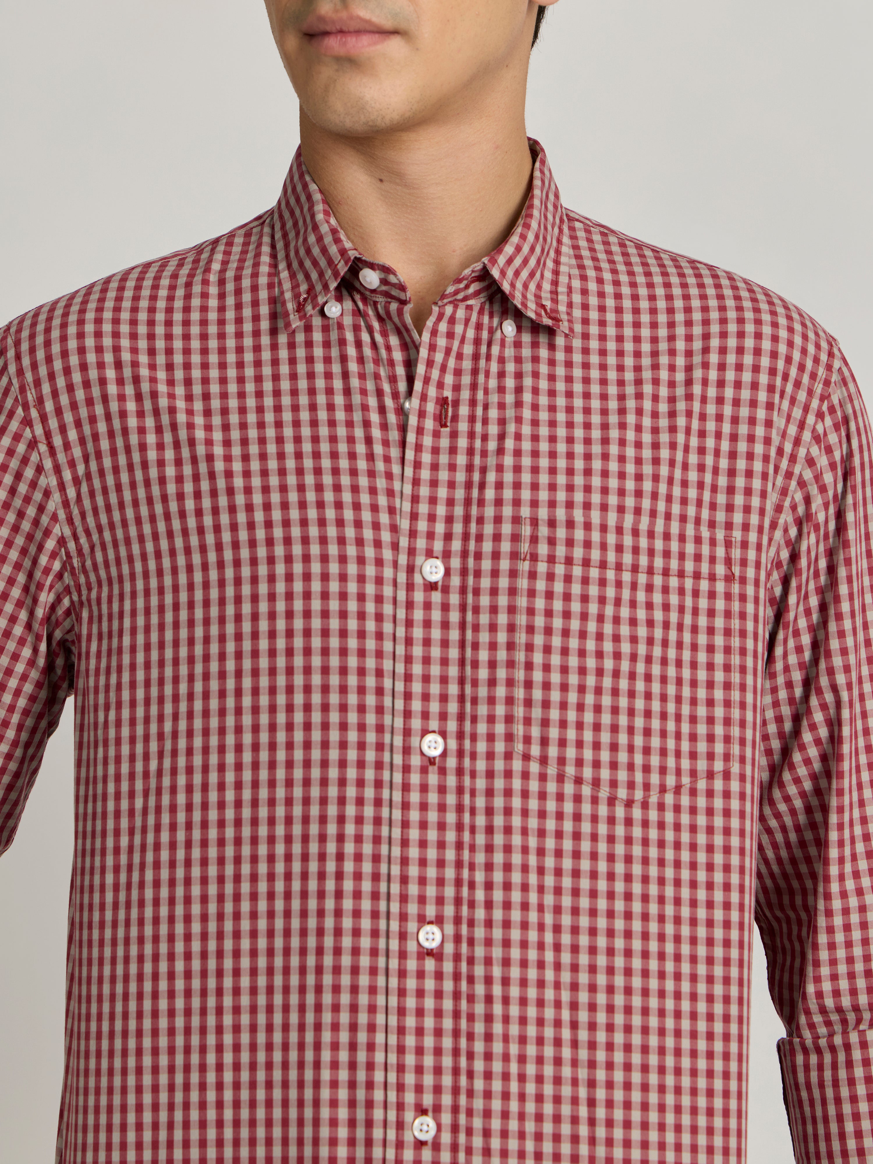 Men's Relaxed Fit Checks Shirt - red
