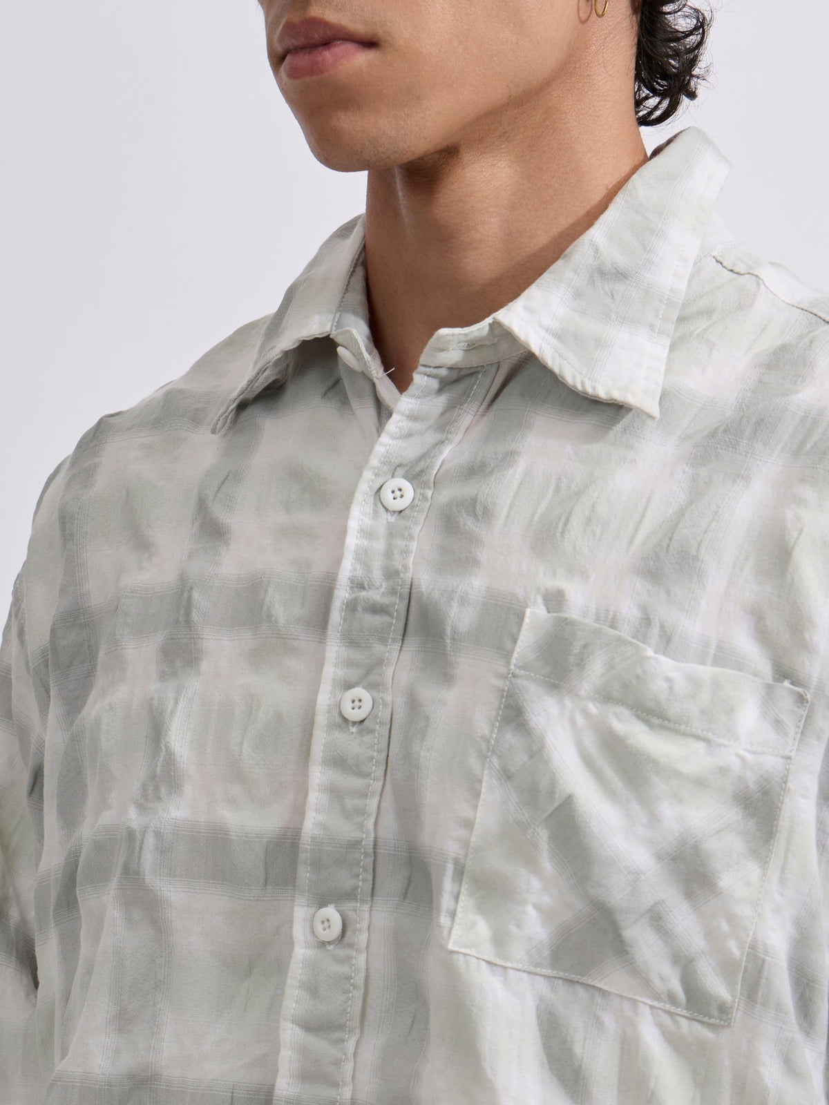 Pulse Tee - Checks Shirt - Light Green - Espanshe