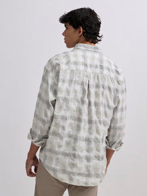 Men's Pulse Tee - Checks Shirt in light green color