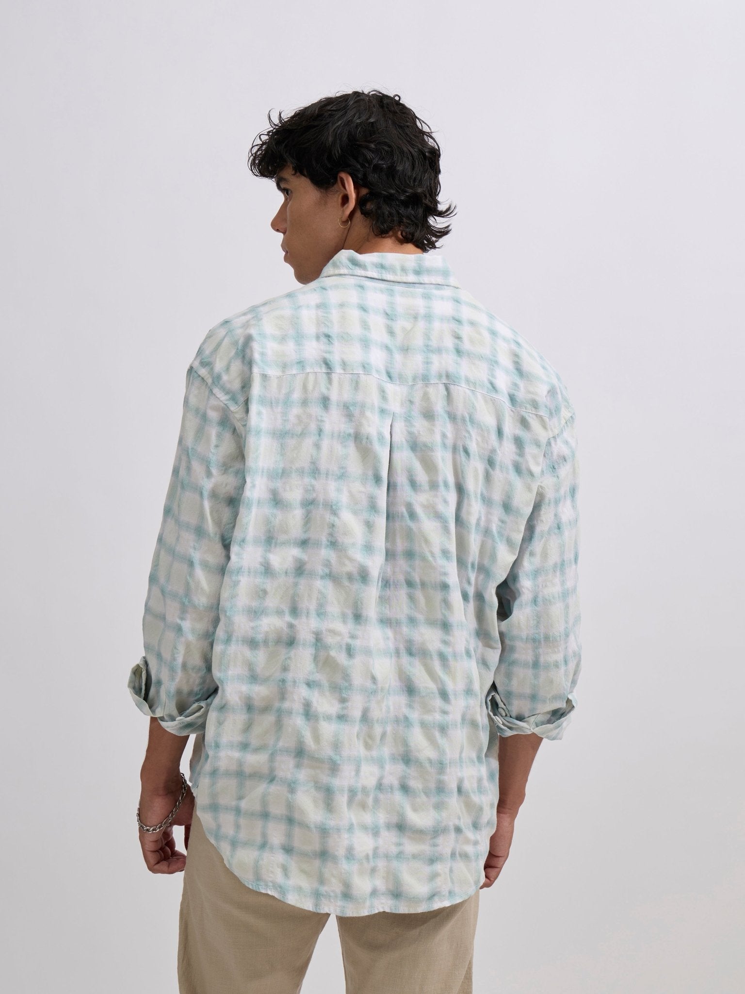 Pulse Tee - Checks Shirt - Mint Green - Espanshe