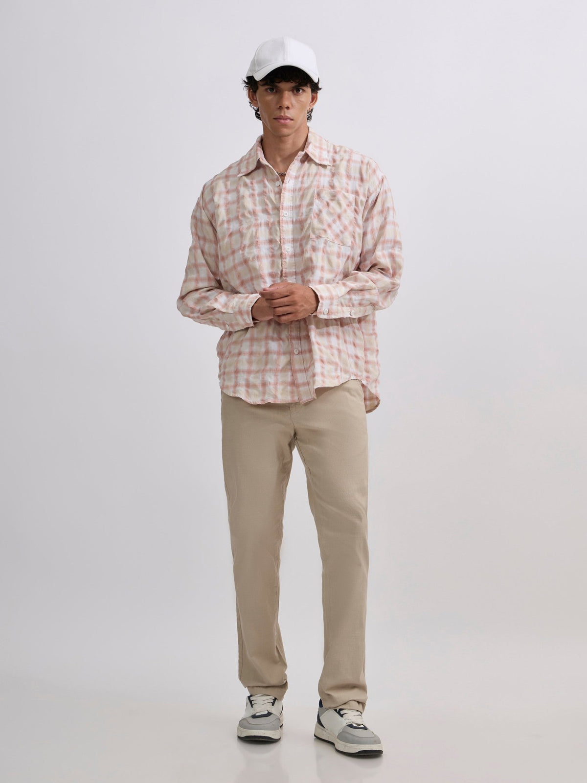 Pulse Tee - Checks Shirt - Pink - Espanshe