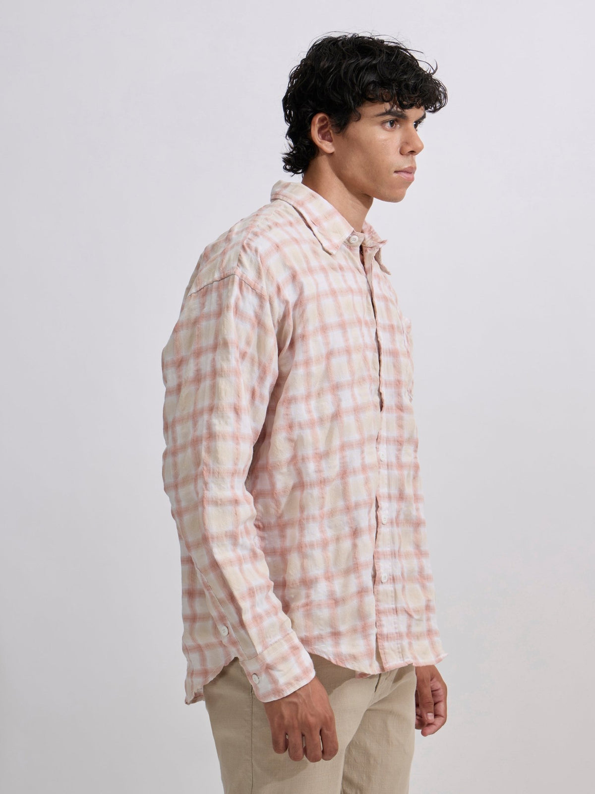 Pulse Tee - Checks Shirt - Pink - Espanshe