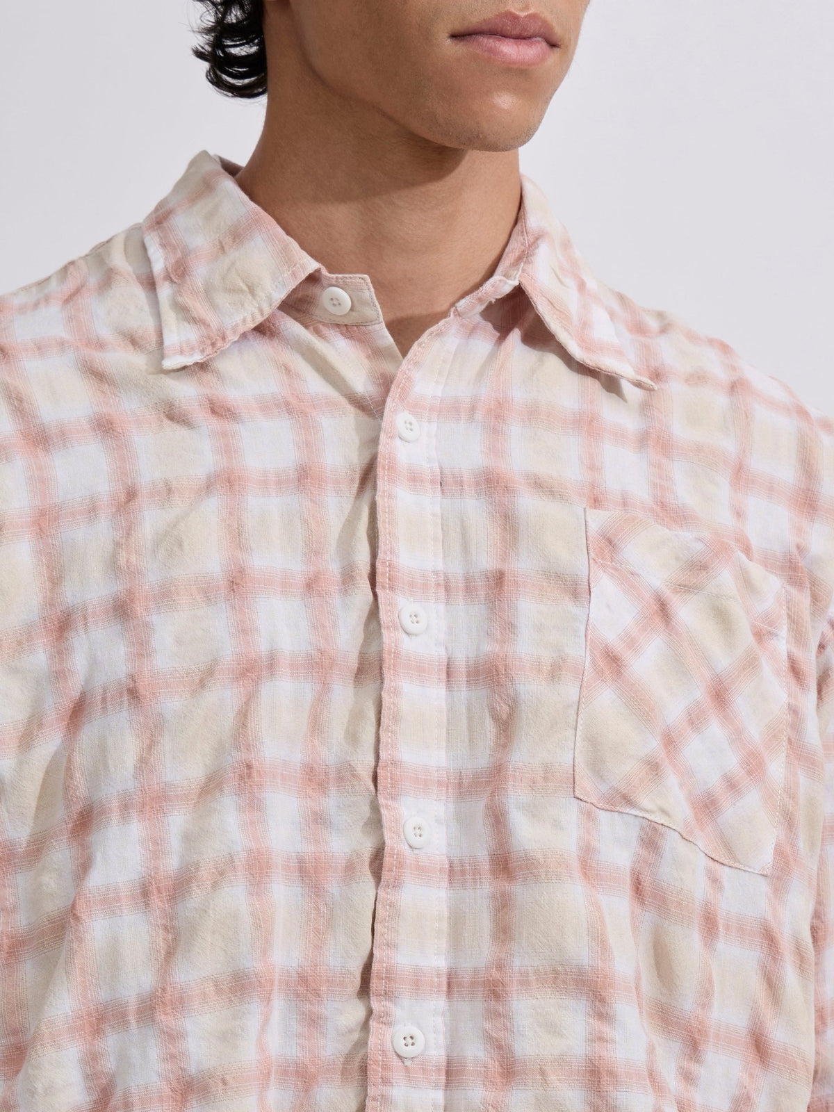 Pulse Tee - Checks Shirt - Pink - Espanshe