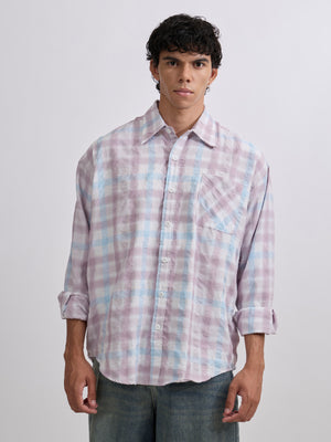  Men's Pulse Tee - Checks Shirt in Pastel Lavender color