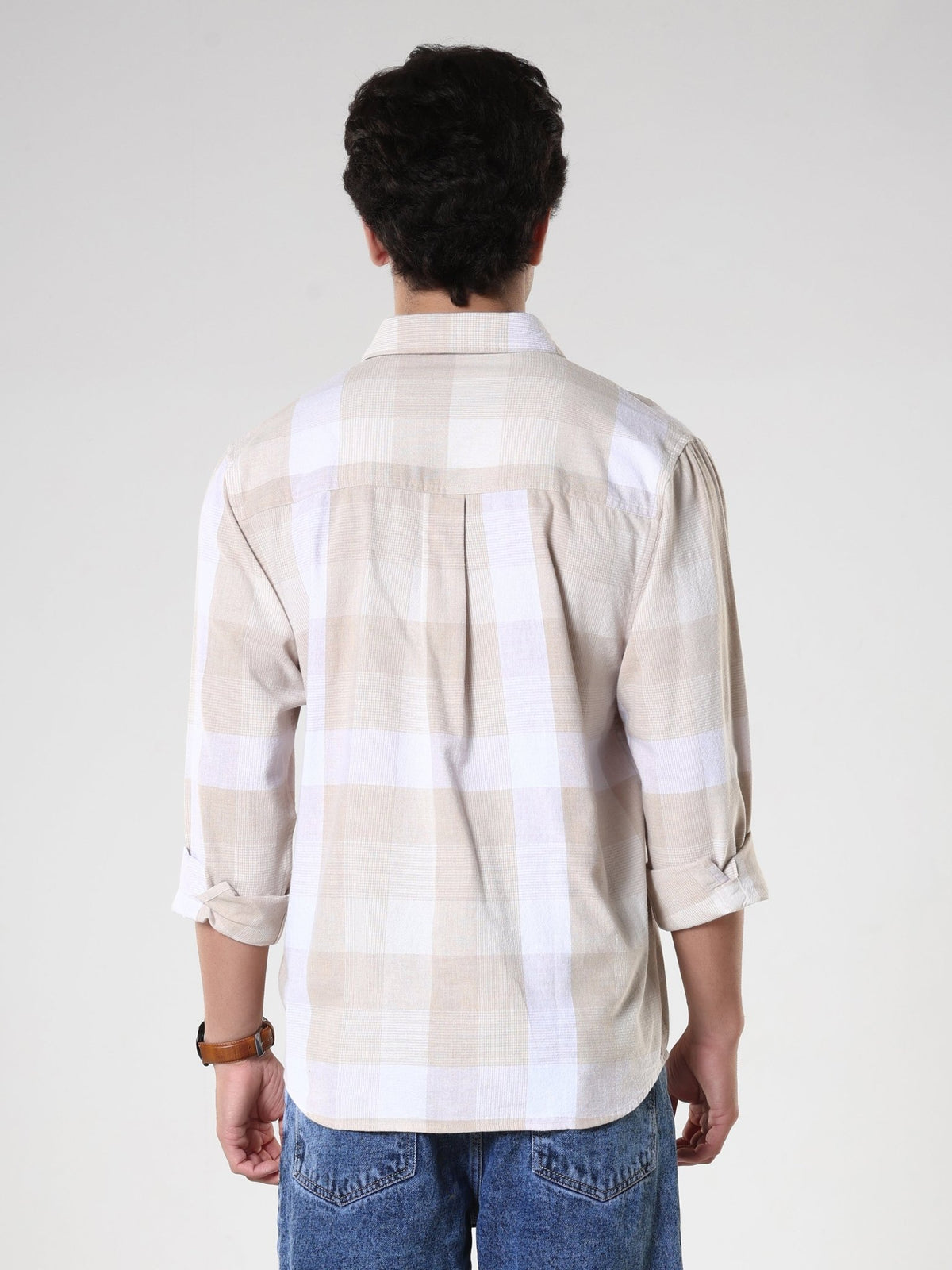 Amabel - Checkered Regular fit Shirt - Beige - Espanshe