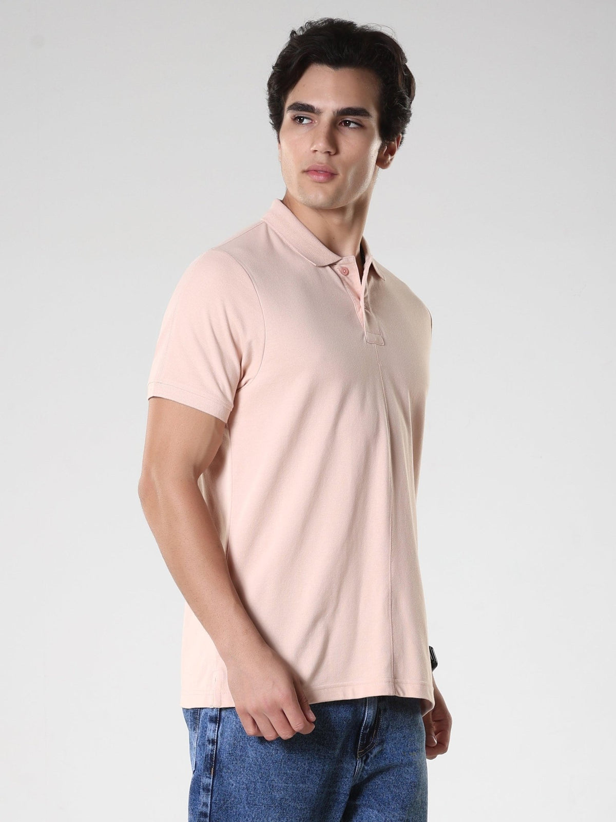 Odessa - Plain Polo T-Shirt- Peach - Espanshe