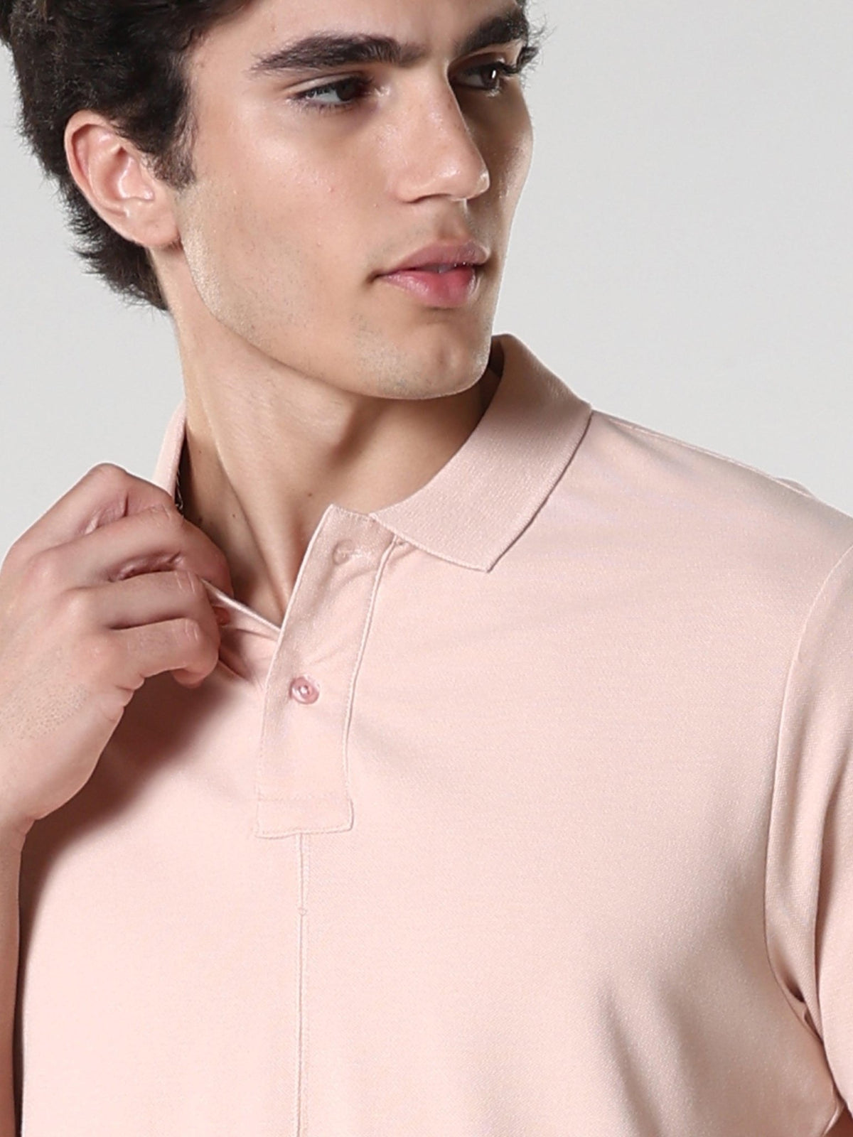 Odessa - Plain Polo T-Shirt- Peach - Espanshe