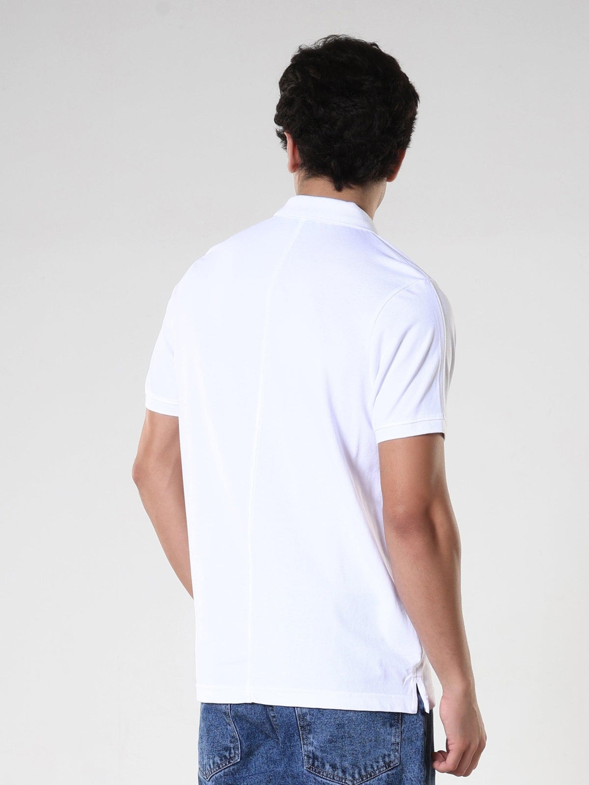 Odessa - Plain Polo T-Shirt- White - Espanshe