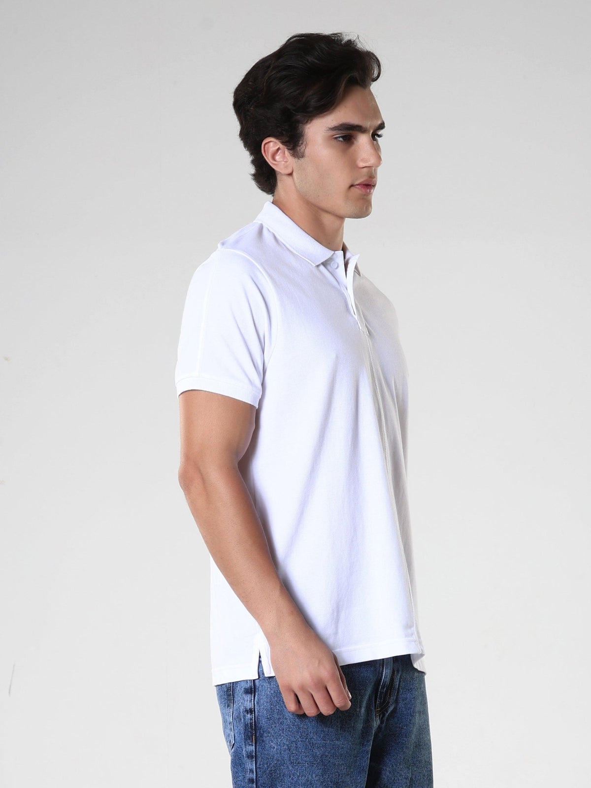 Odessa - Plain Polo T-Shirt- White - Espanshe