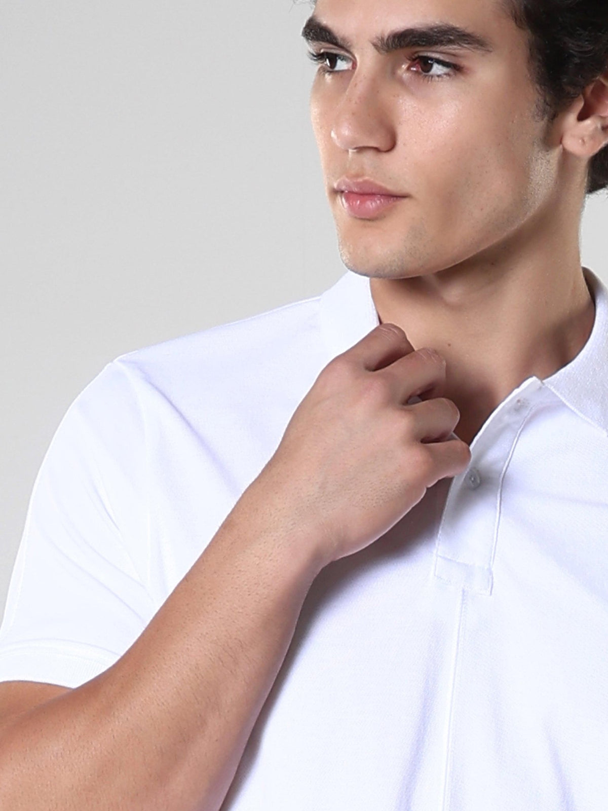 Odessa - Plain Polo T-Shirt- White - Espanshe