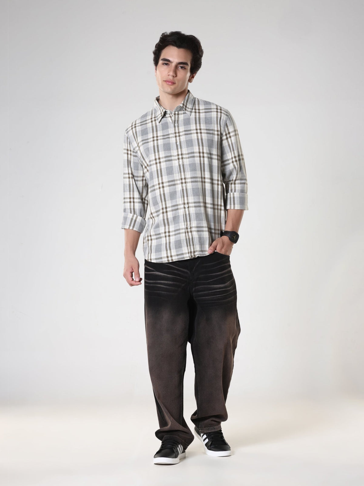 Amabel - Checkered Regular fit Shirt - Olive - Espanshe