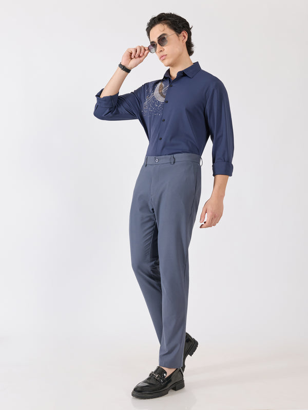 Alista - Slim Fit Formal Pant - Dark Gray
