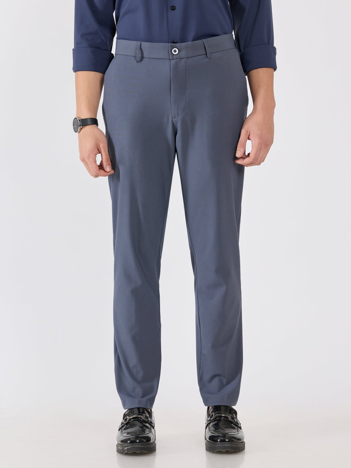 Alista - Slim Fit Formal Pant - Dark Grey - Espanshe