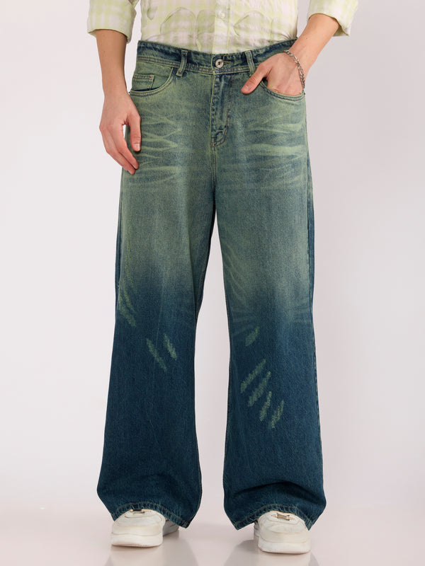 Neo - Baggy Torn Jeans - Blue Shade