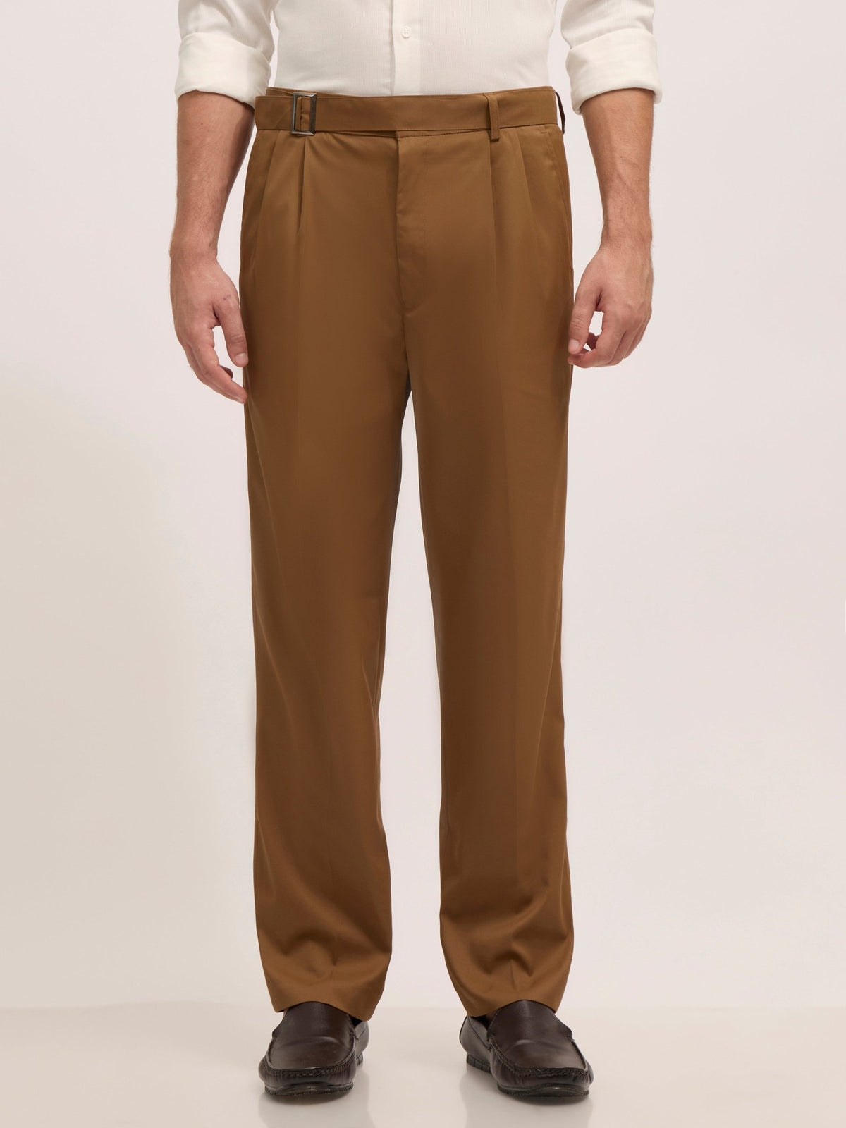 Maximilian - Beltless Formal Pant - Coffee - Espanshe