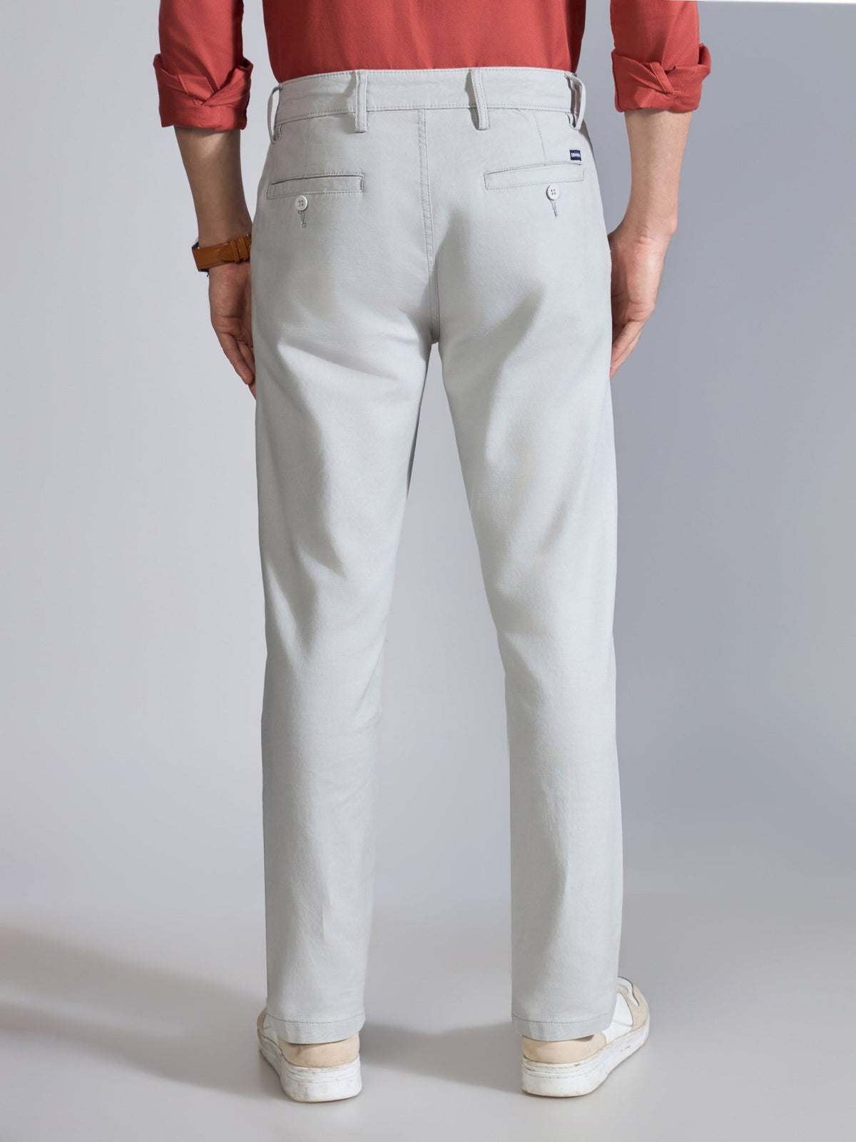 Orren - Slim Fit Cotton Pant - Light Grey - Espanshe