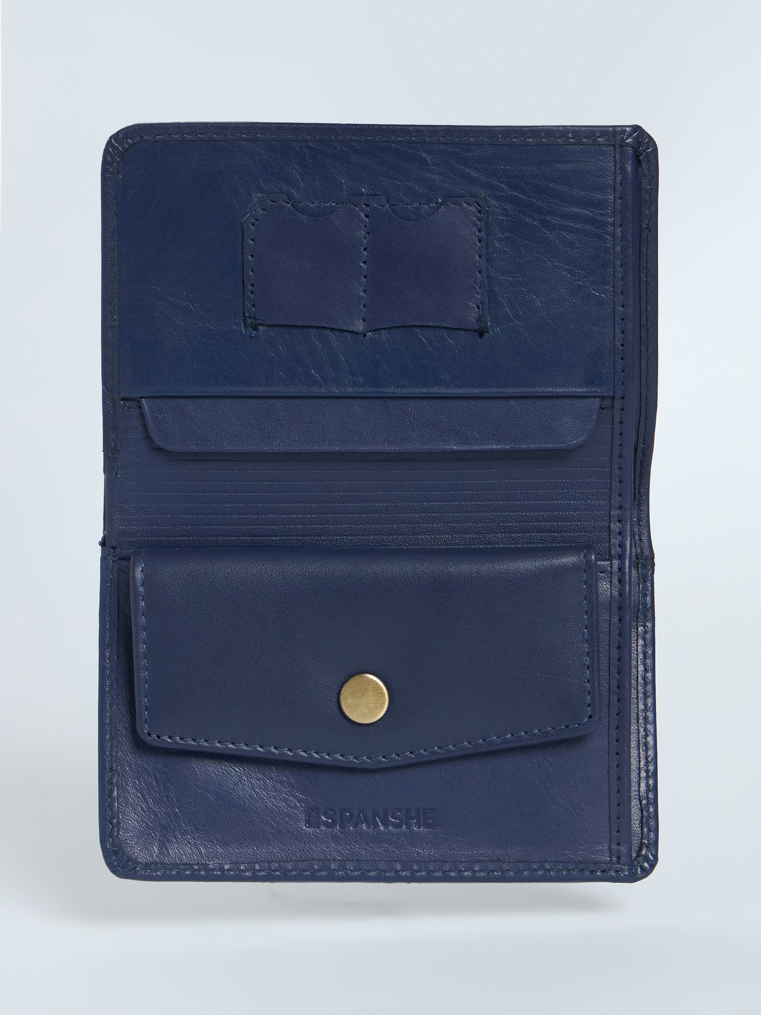 Arctic-8 - Vertical Leather Soft Wallet - Navy Blue