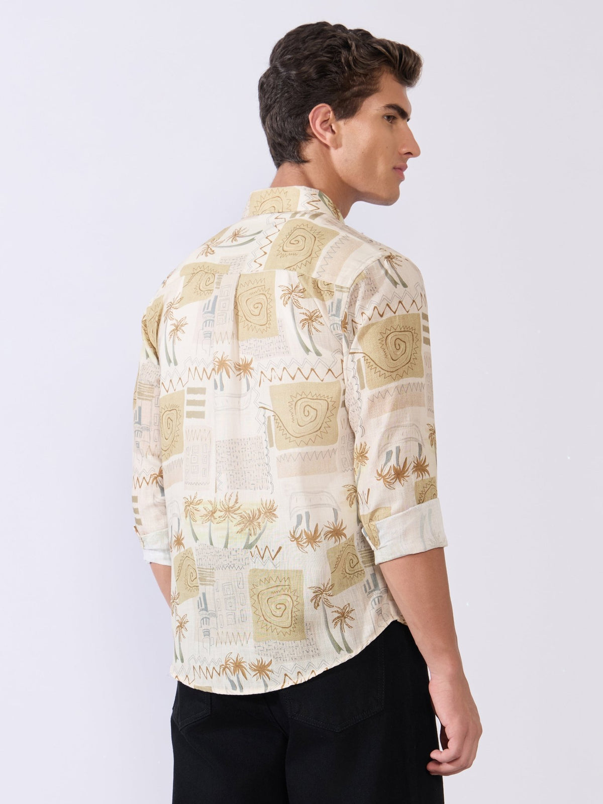 Mitaka - Relaxed Printed Shirt - Ecru - Espanshe