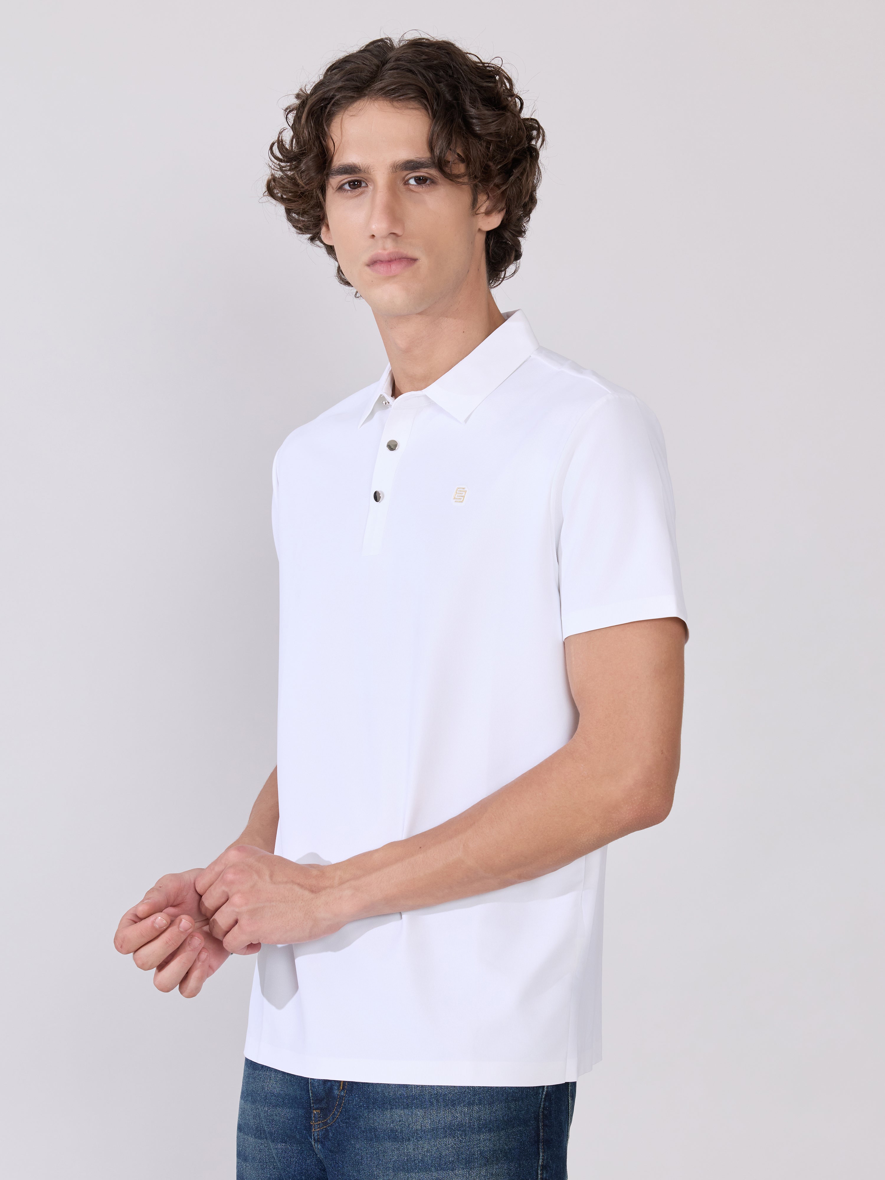 Men's Regular Fit Polo T-Shirt - white