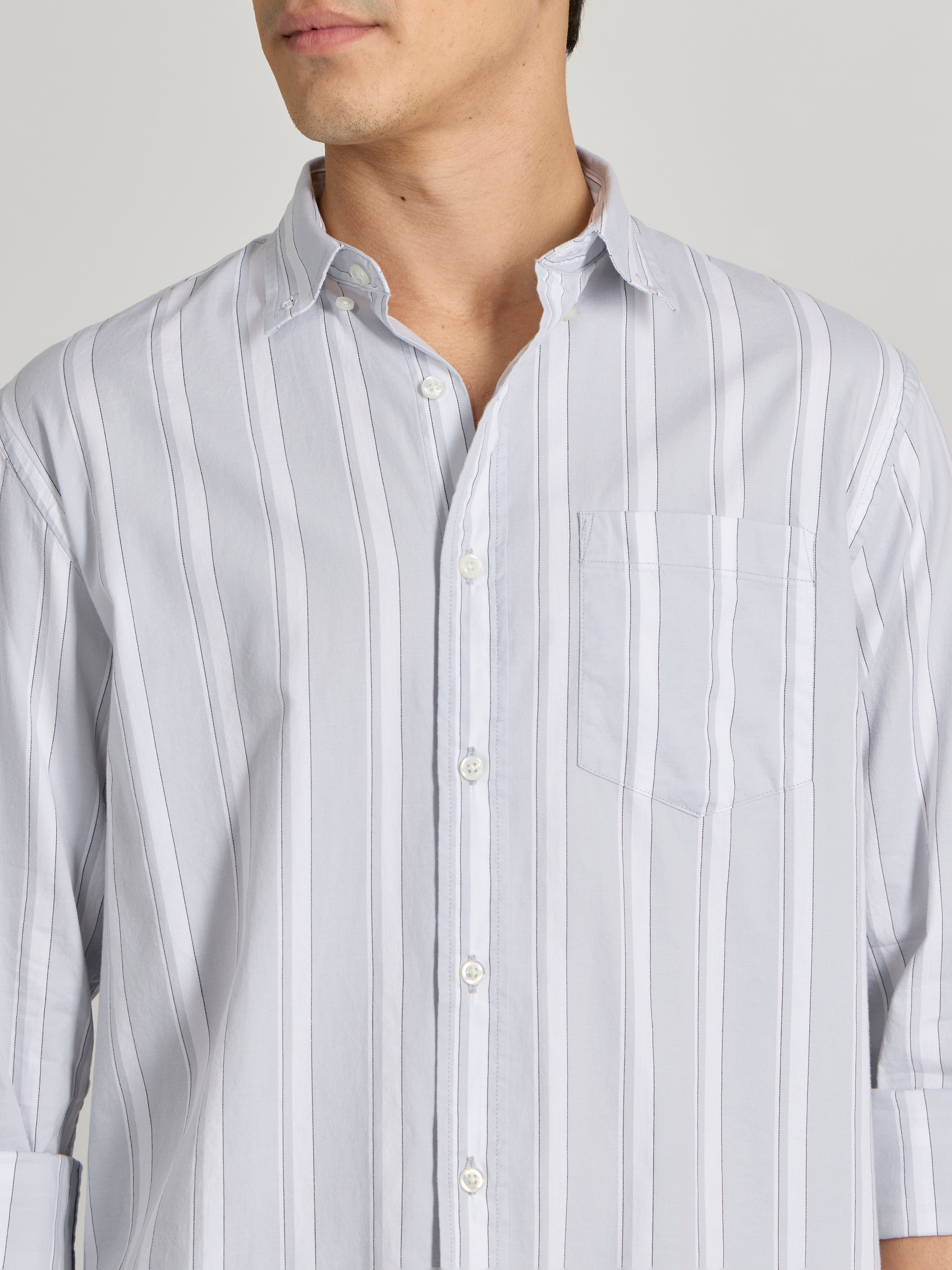 Men's Striped Shirt in Gray