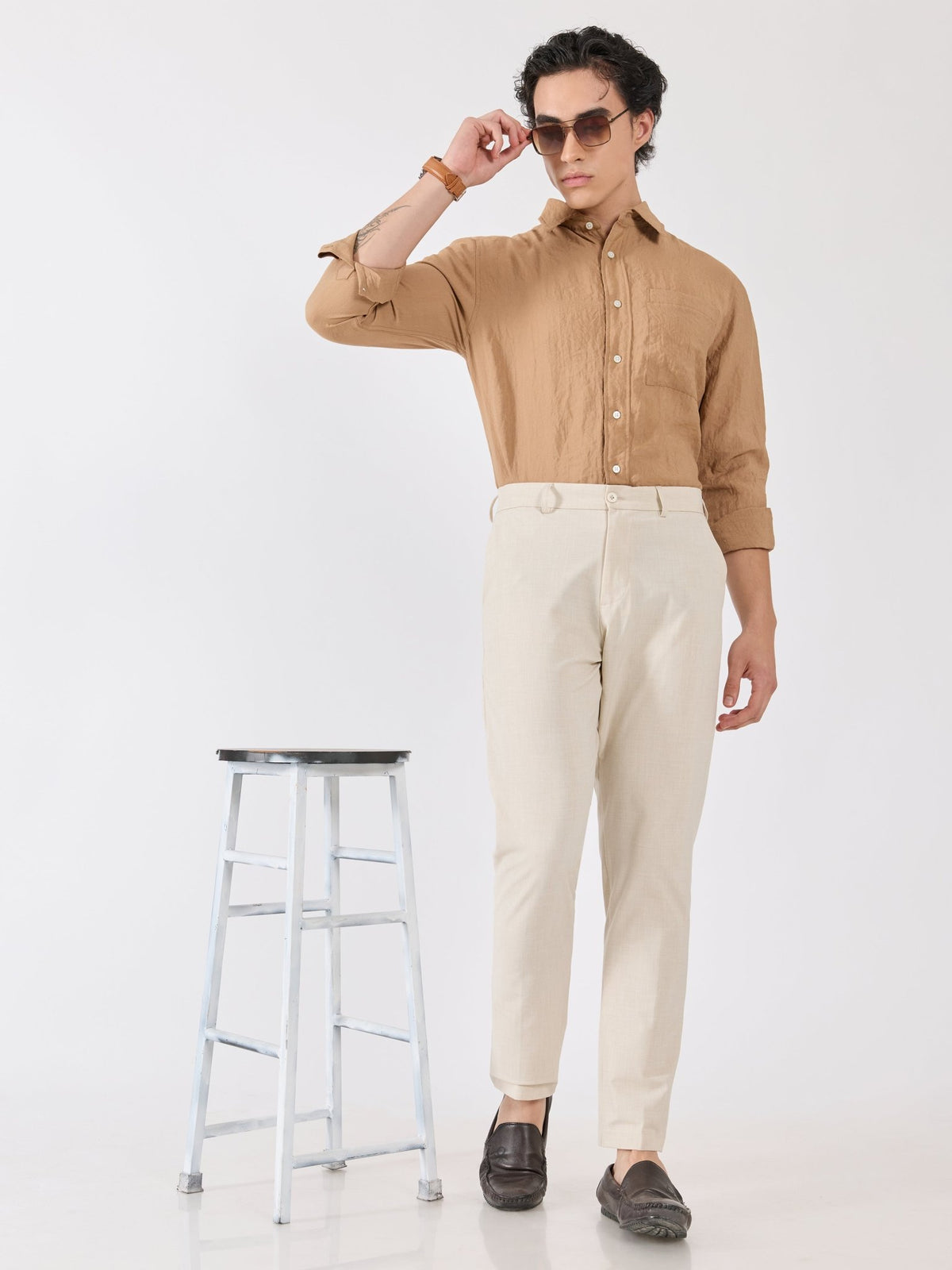 Alista - Slim Fit Formal Pant - Cream - Espanshe