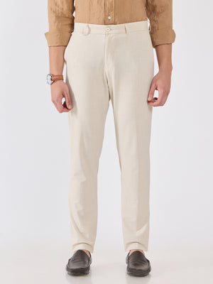 Men's Slim Fit Formal Pant - cream