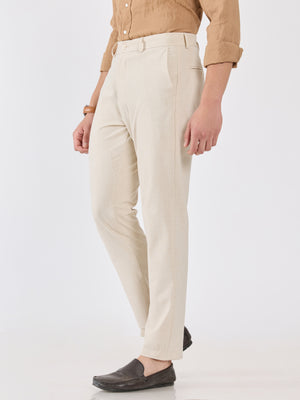 Men's Slim Fit Formal Pant - cream