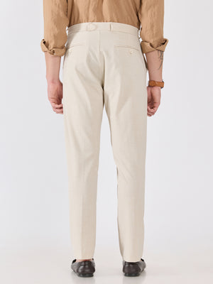 Men's Slim Fit Formal Pant - cream