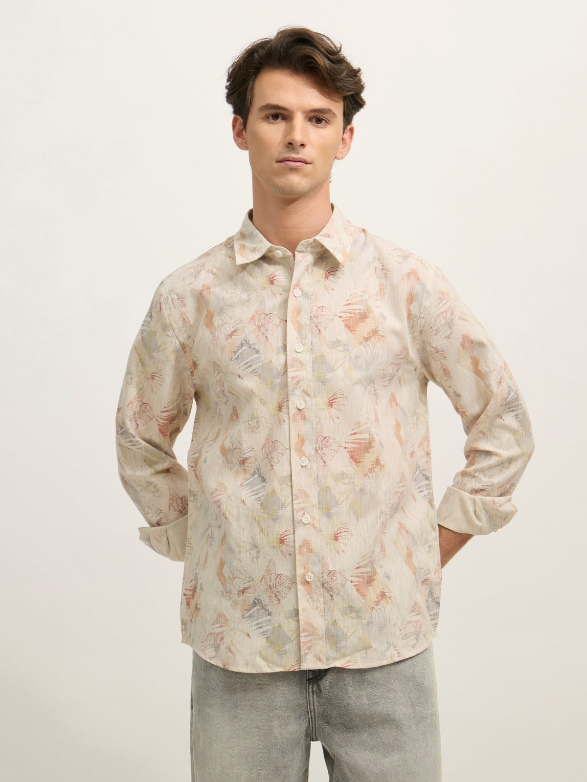 Westley - Regular Floral Printed Shirt - Orange - Espanshe