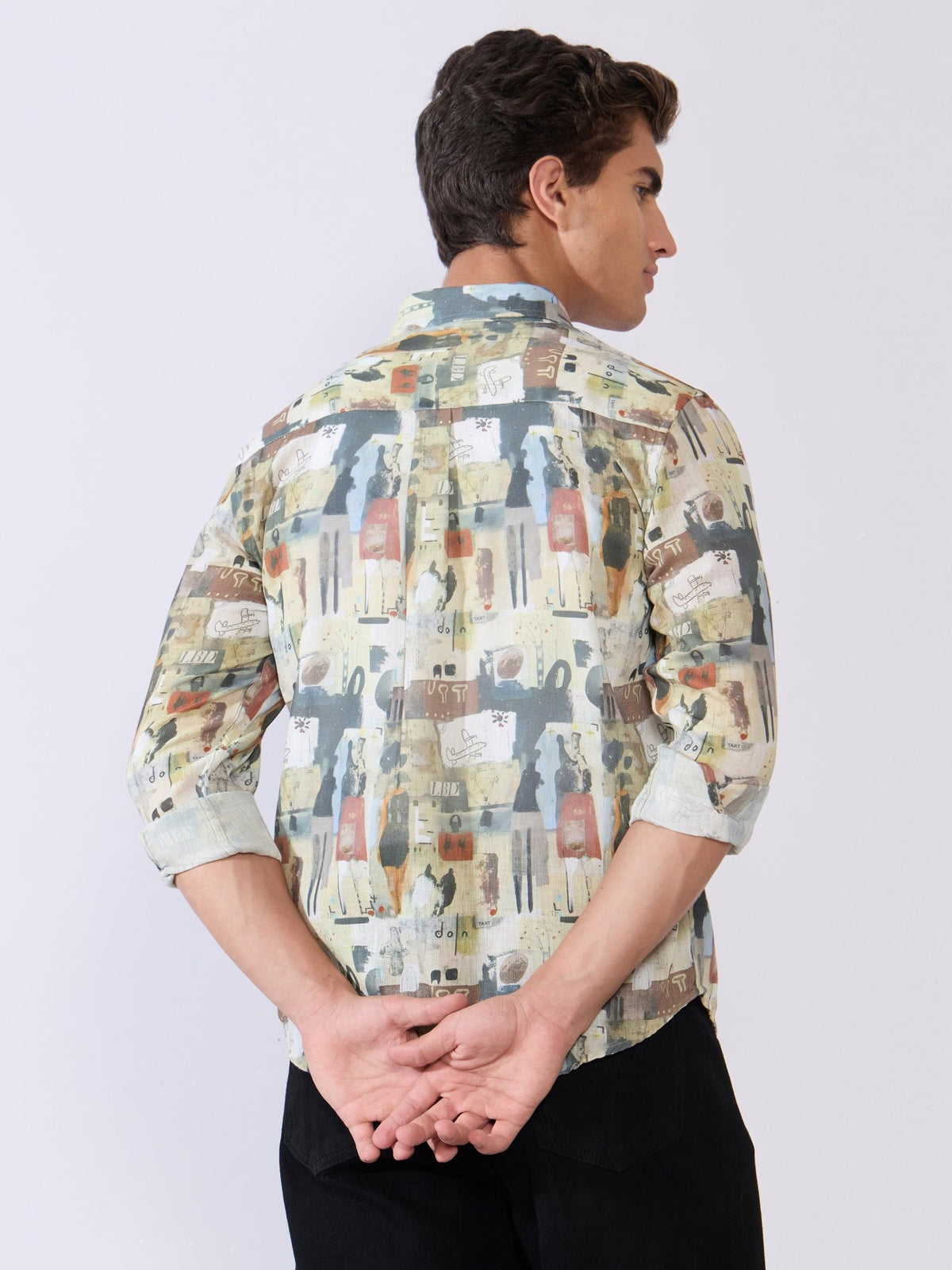 Mitaka - Relaxed Printed Shirt - Cream - Espanshe