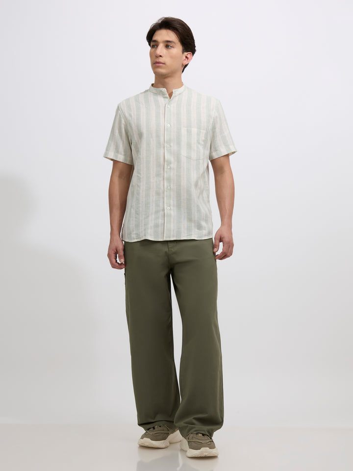 men's moss green supper baggy fit from cotton and lycra blend.