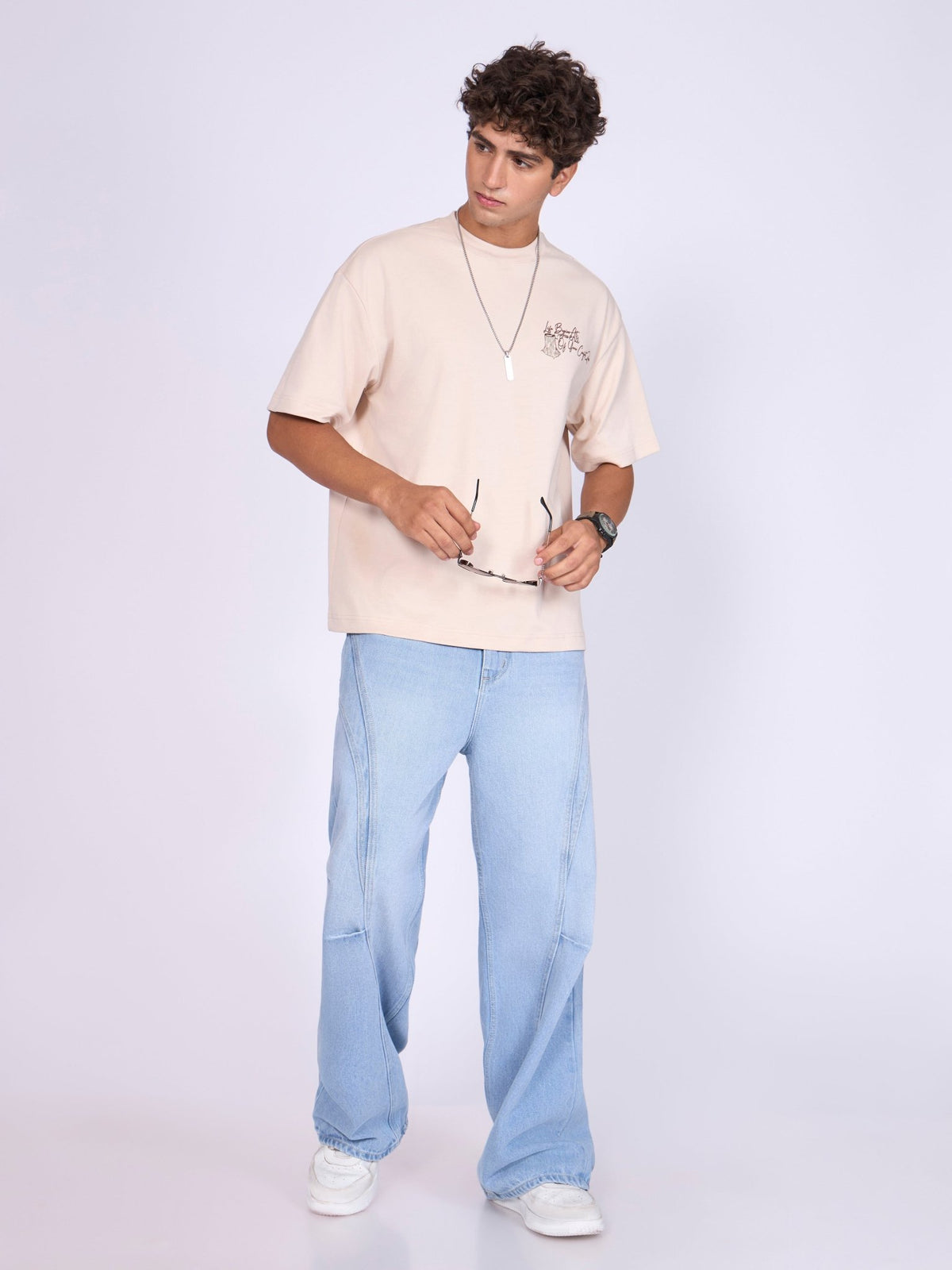 Moovin - Eco-Inspired Tree Rings Graphic T-Shirt - Cream - Espanshe