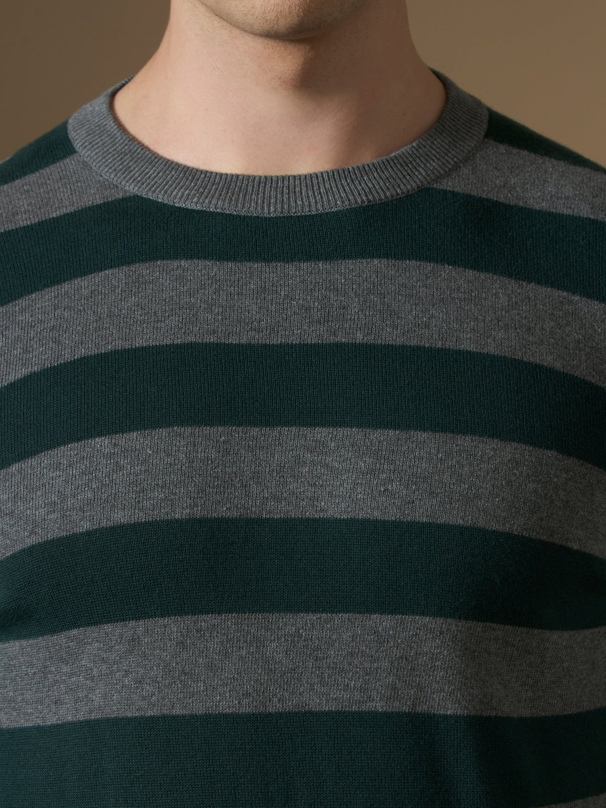 Piers - Striped Sweater Tee- Green - Espanshe