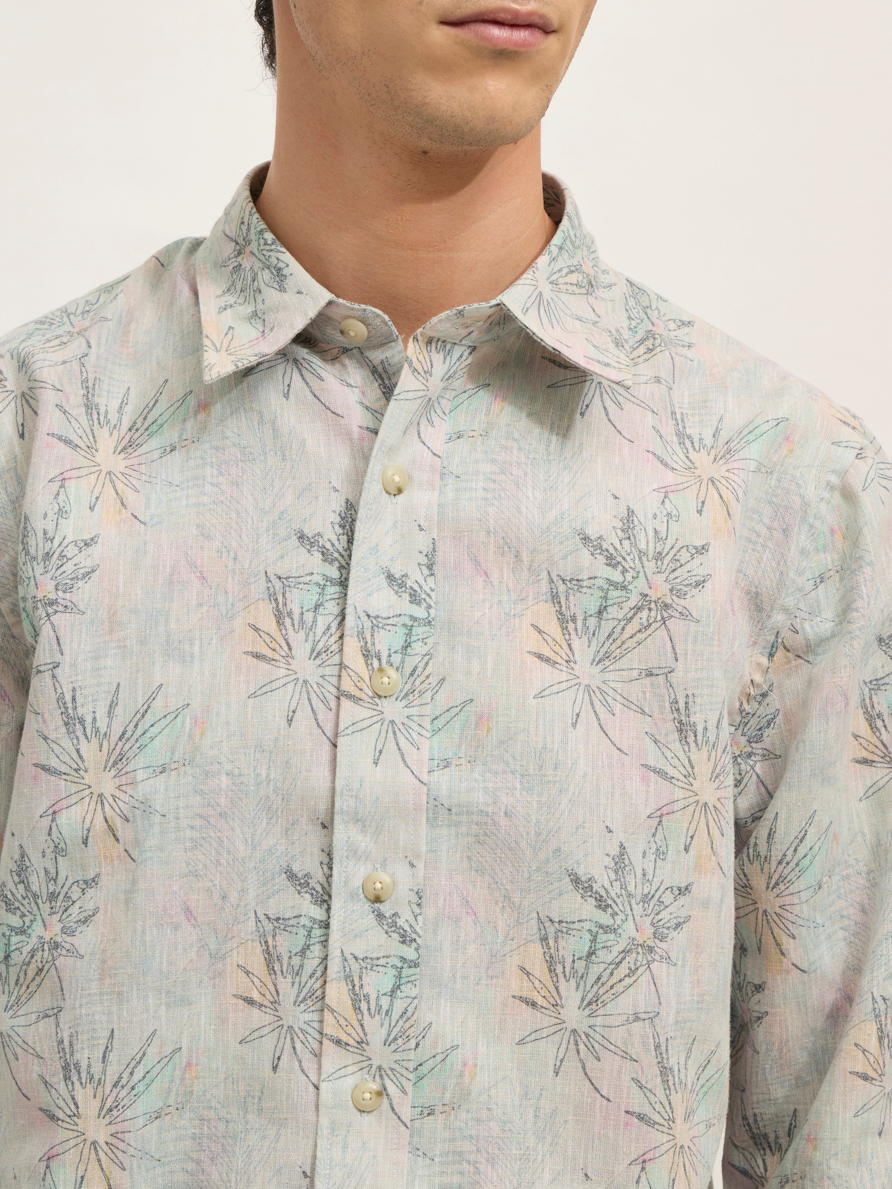 Westley - Regular Floral Printed Shirt - Green