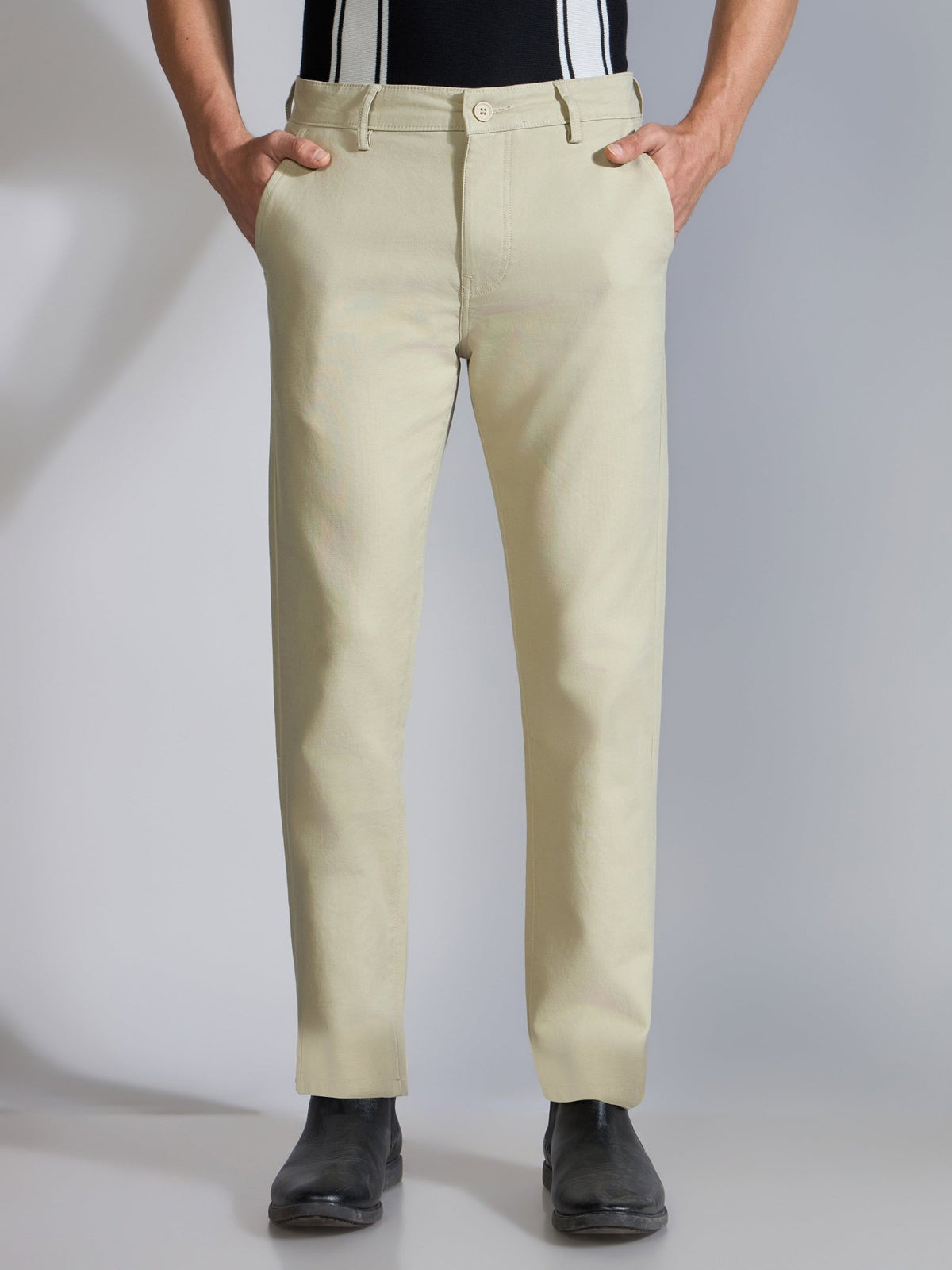 Orren - Slim Fit Cotton Pant - Dusty Yellow - Espanshe