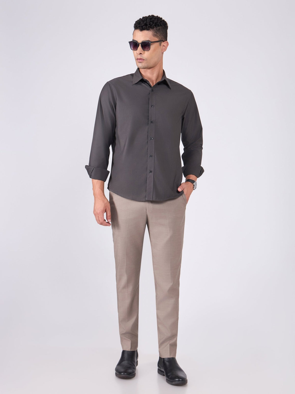 Orville - Tencel Plain Shirt - Dark Olive - Espanshe