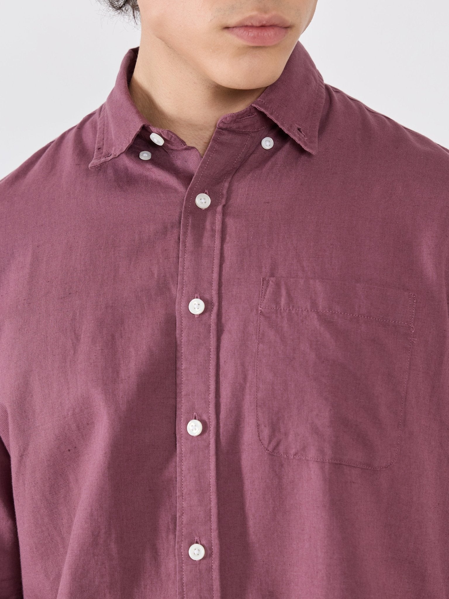 Taloko - Relaxed Linen Shirt - Mauve - Espanshe