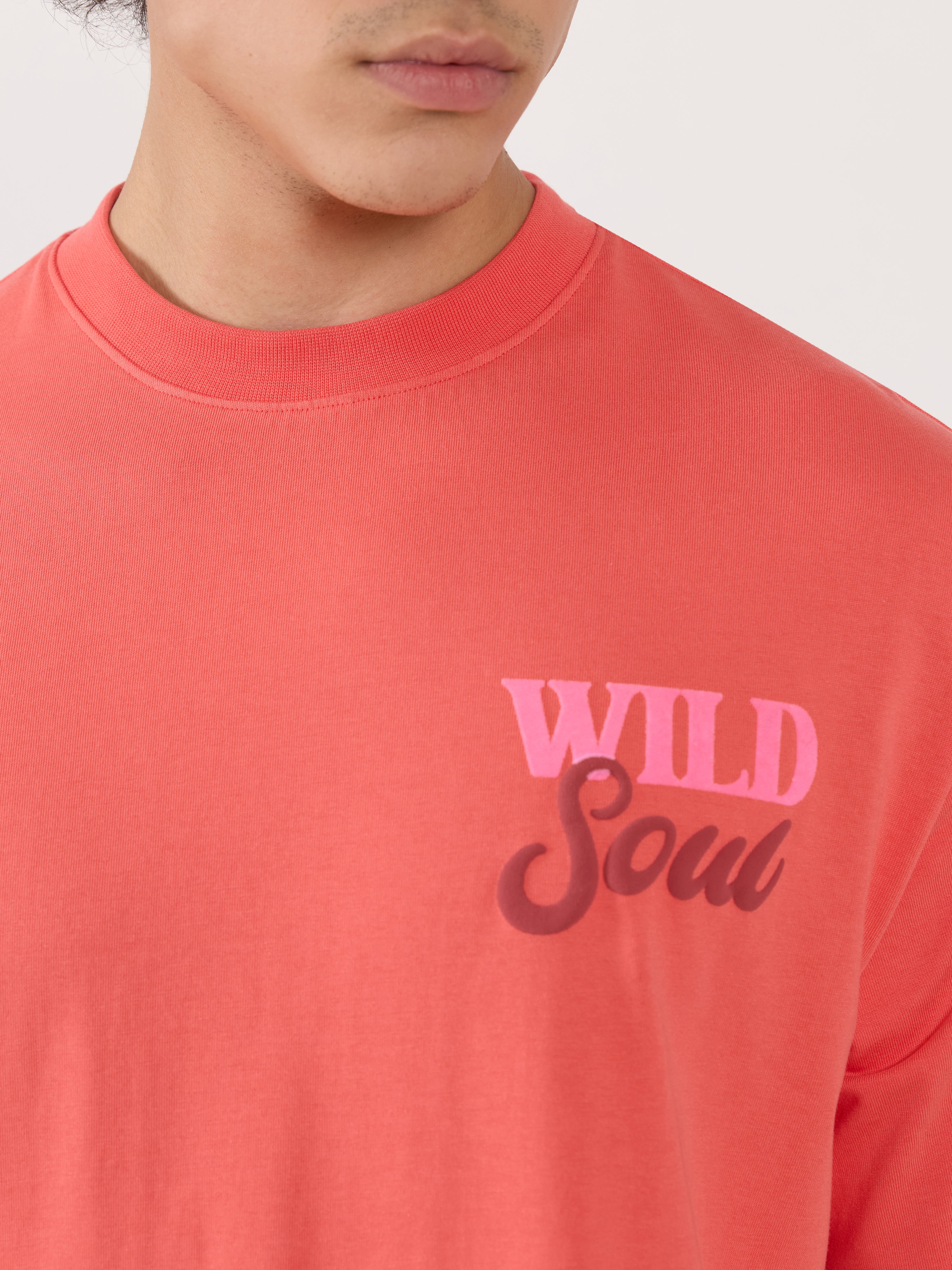 Men's Graphic neon peach Loose Fit T-Shirt