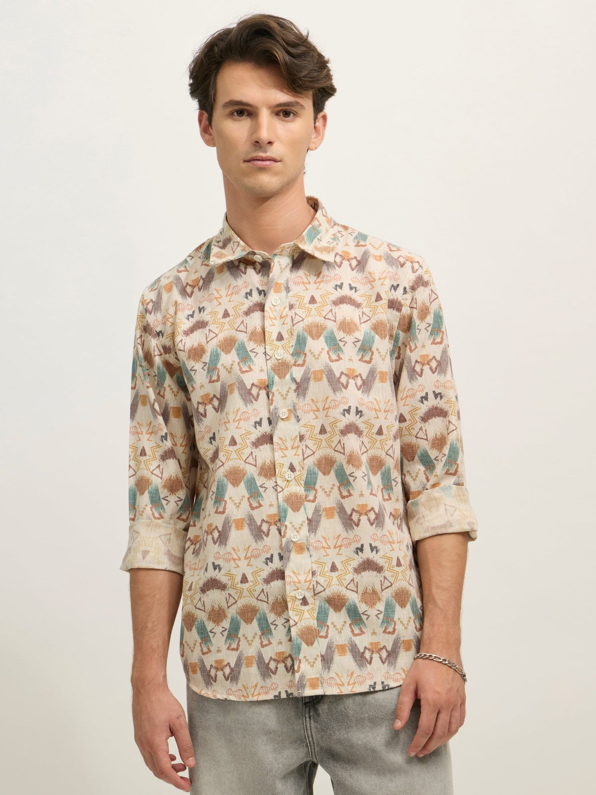 Westley - Regular Floral Printed Shirt - Brown - Espanshe