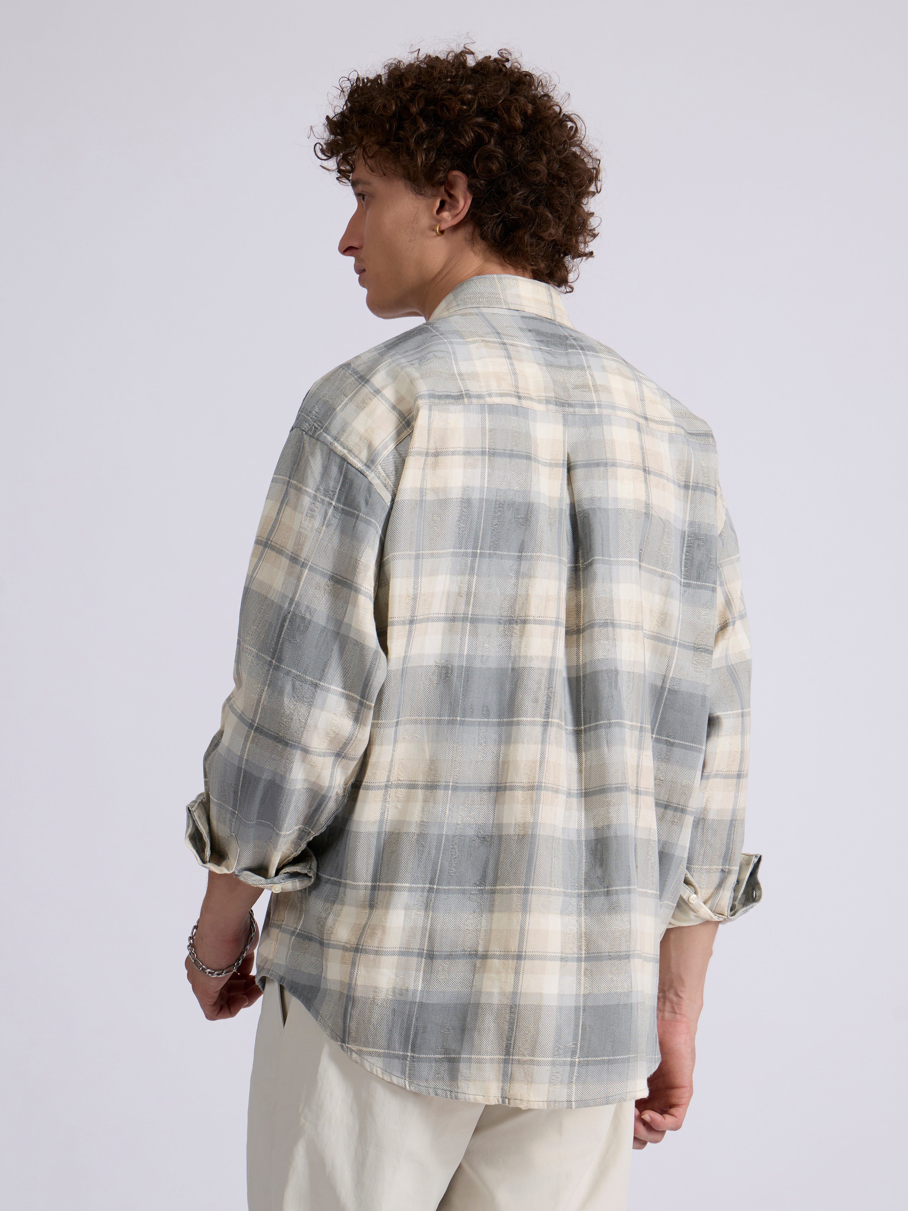 Men's Drop Shoulder Checks Shirt