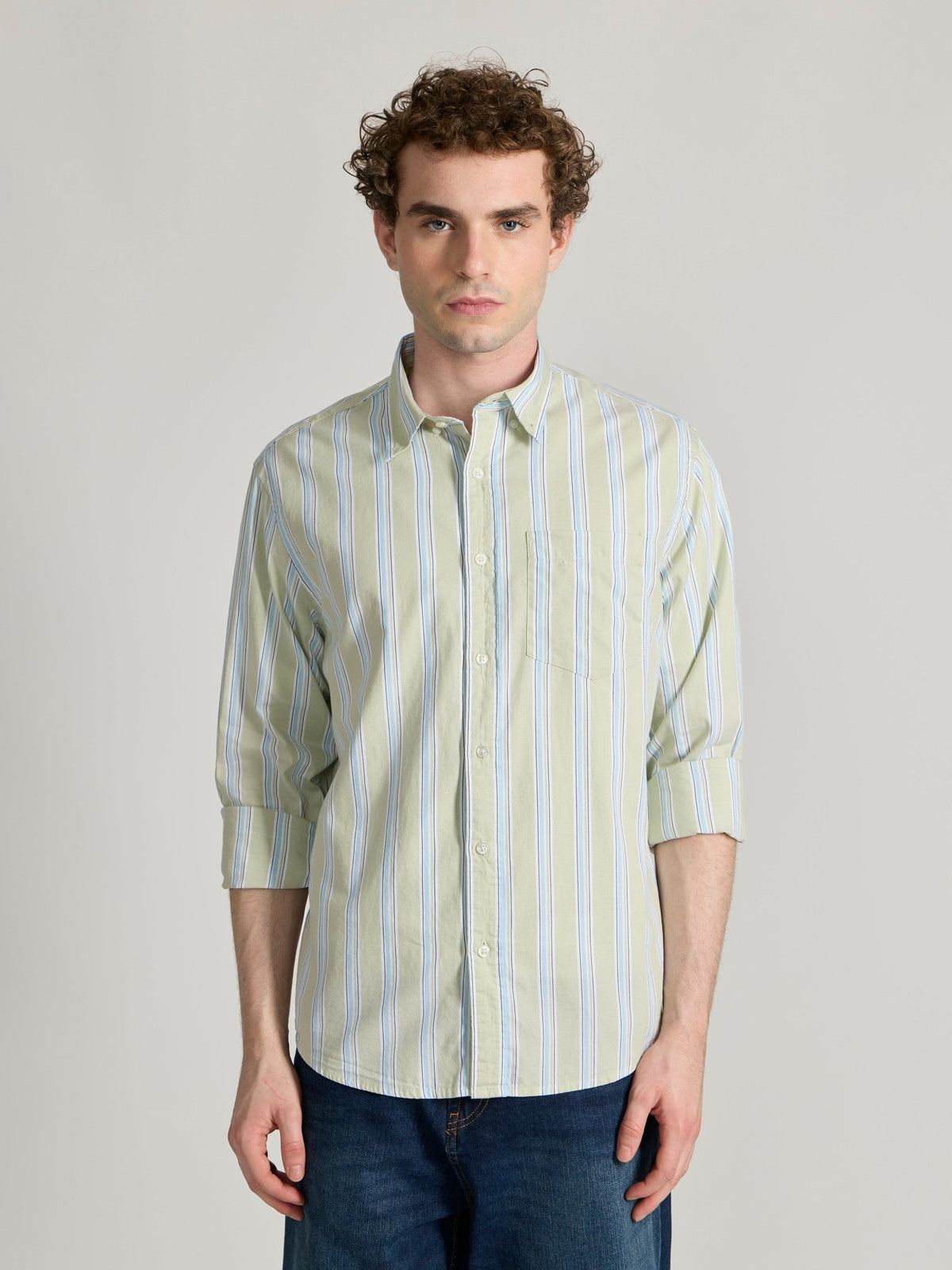 Paulson - Striped Shirt - Light Green - Espanshe