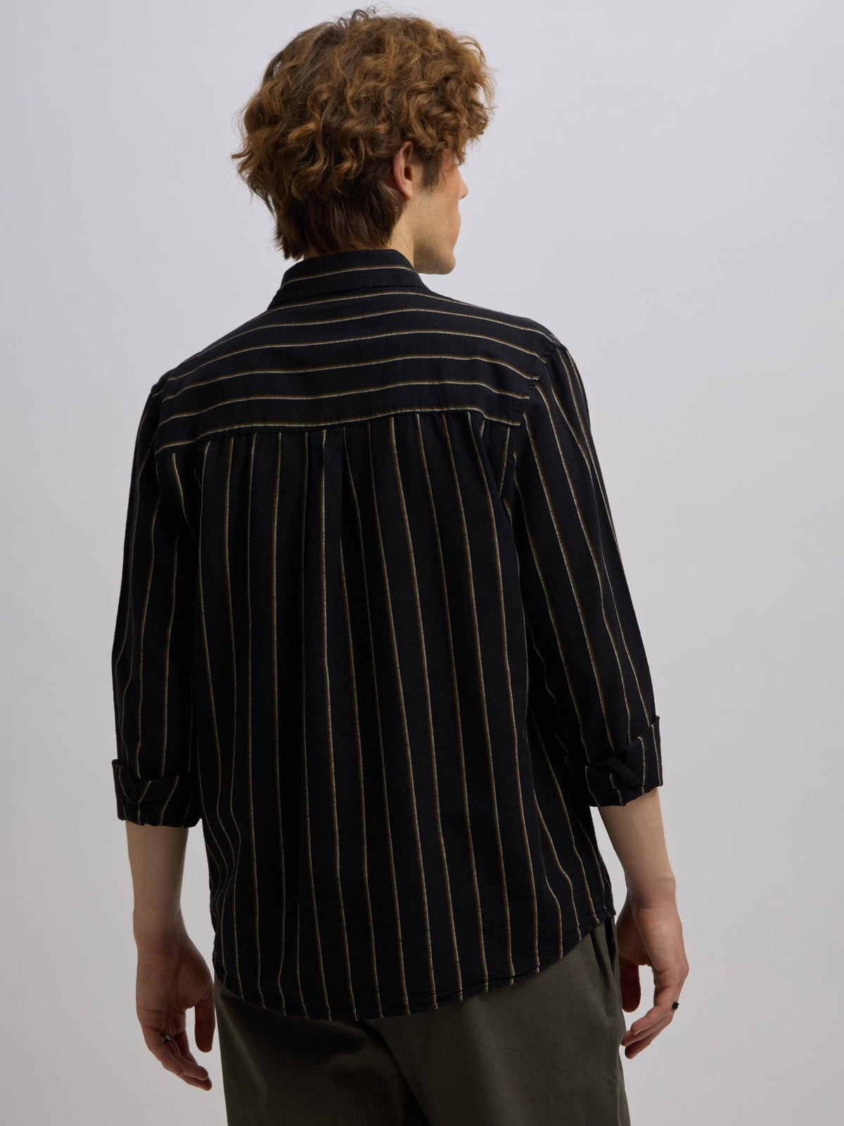 Mosty - Regular fit striped shirt - Black - Espanshe
