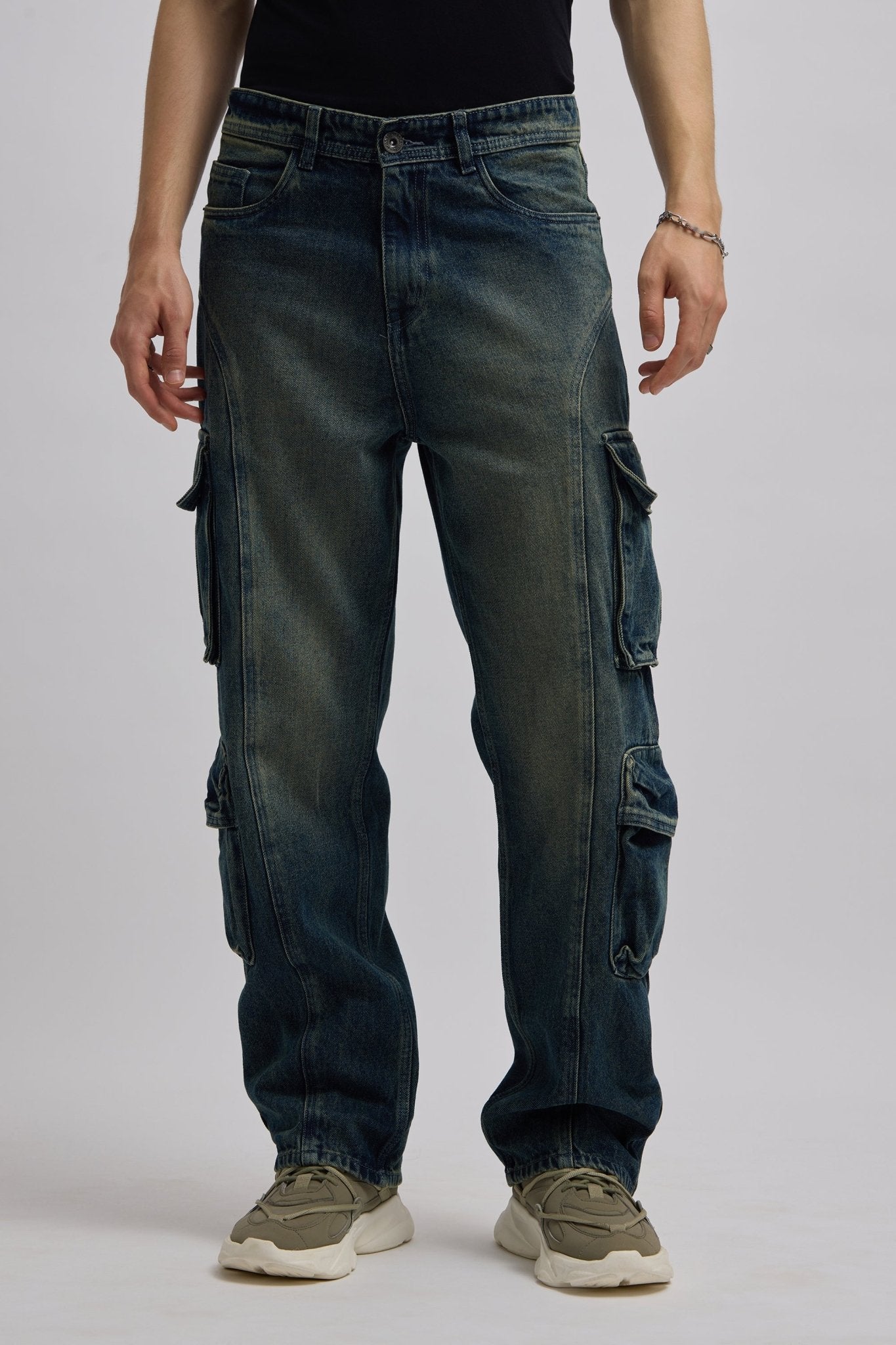Valter - Relaxed Cargo Jeans - Blue Shade - Espanshe