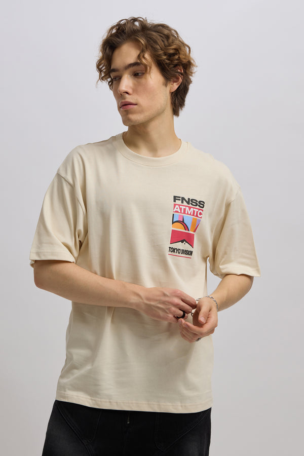 Lachlan -  Printed Tshirt - Beige