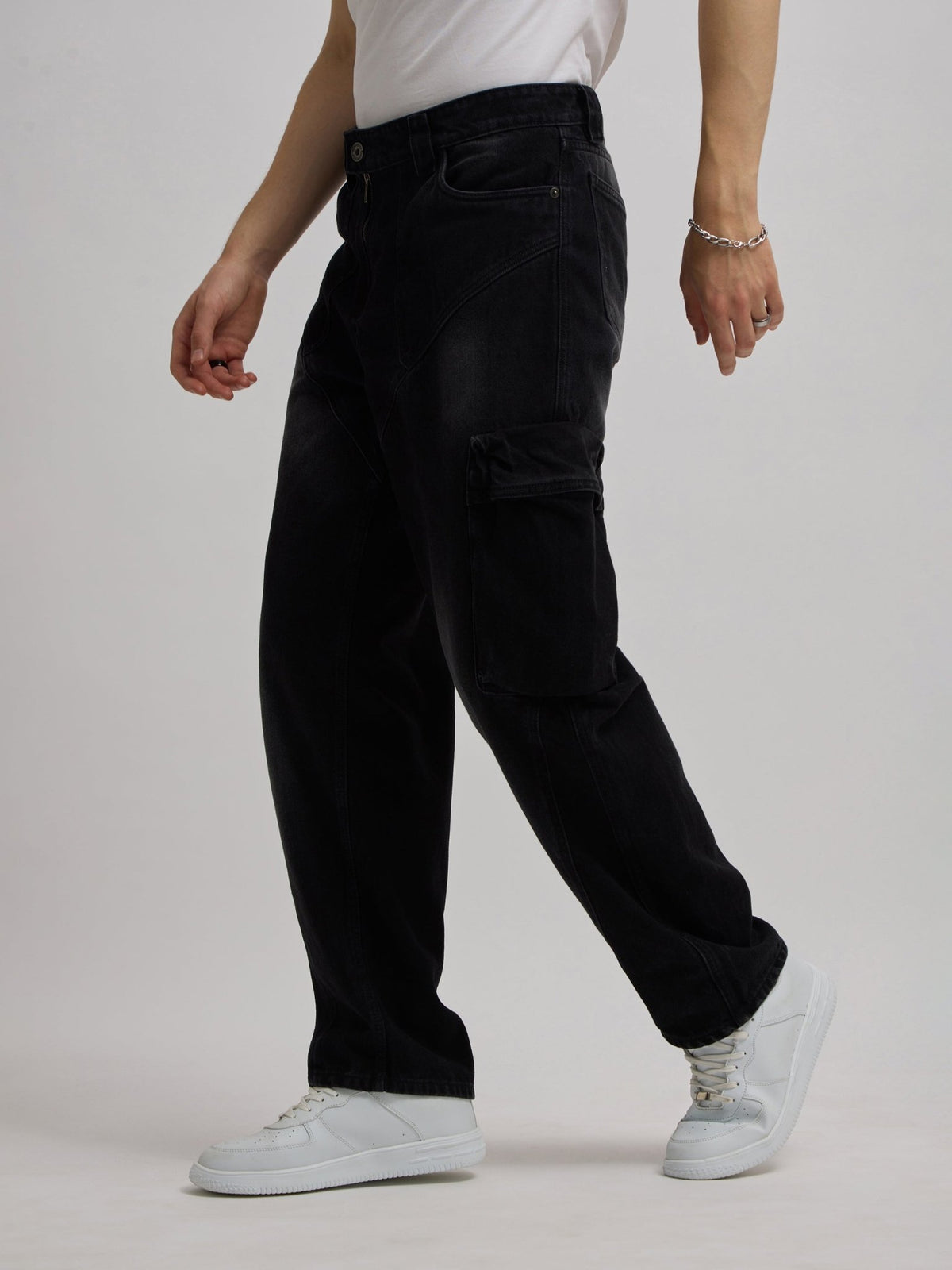 Vinnie - Cargo Jeans - Black - Espanshe